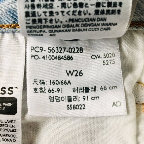 Levis 501 Jean Shorts Women’s 26 Cut Offs Acid Wash Denim Blue Button Fly‎ - Picture 9 of 9